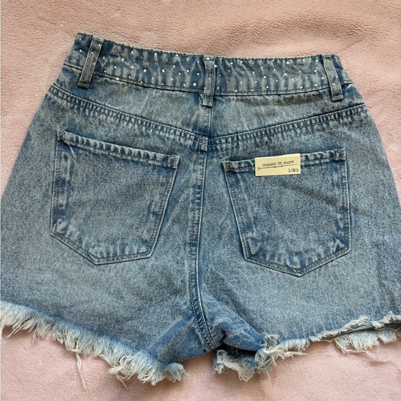 Rhinestone Denim Shorts - Picture 4 of 4